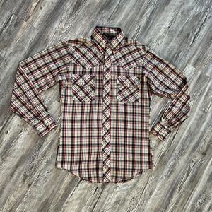 Vintage 70s JC Penny Mens Long Sleeve Western Shirt Small